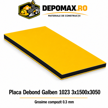Placa BOND galben 1023 3mm, 1500x3050mm, aluminiu 0.3mm